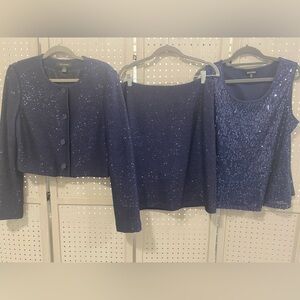 St. John Midnight Blue Sequin Jacket